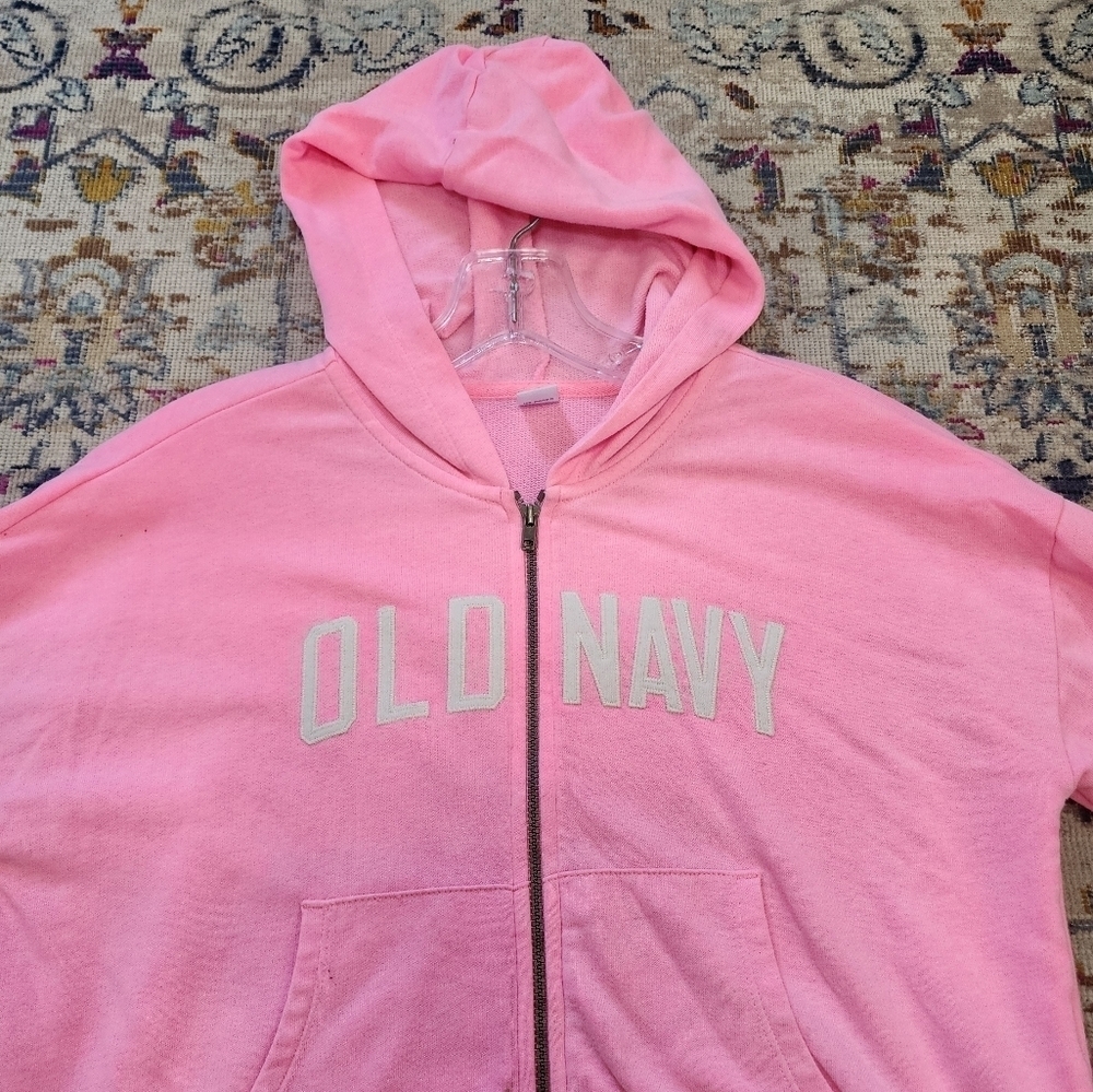 Old Navy Pink Zip Hoodie, sz Large (10-12) - Picture 7 of 8